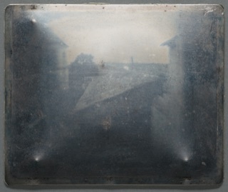 View from the Window at Le Gras, the first photograph, Niepce c.1826